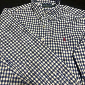 Ralph Lauren Navy and White Gingham Shirt